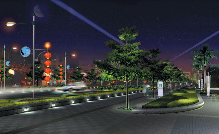 台州街道夜景绿化工程